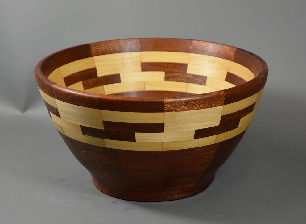 wood turned segmented bowl