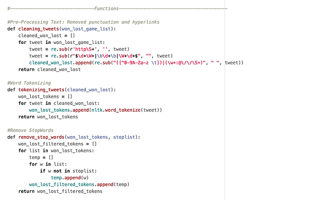 Screenshot of Machine Learning NFL code